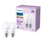 Mehrfachpackung 2x Philips Glühbirne LED E27 Birne Matt 8W 806lm - 827 