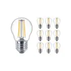 Lot 10x Philips Master Value LED Lustre E27 Boule Filament Claire 3.4W 470lm - 927 Blanc Très Chaud | Meilleur rendu des couleurs - Dimmable - Équivalent 40W