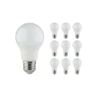 Lot 10x LED E27 Poire Dépolie 8.5W 806lm - 827 | Remplacement 60W