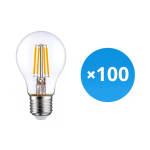 Lot 100x LED E27 Poire Filament Claire 4.5W 470lm - 822-827 Dim To Warm | Dimmable - Remplacement 40W